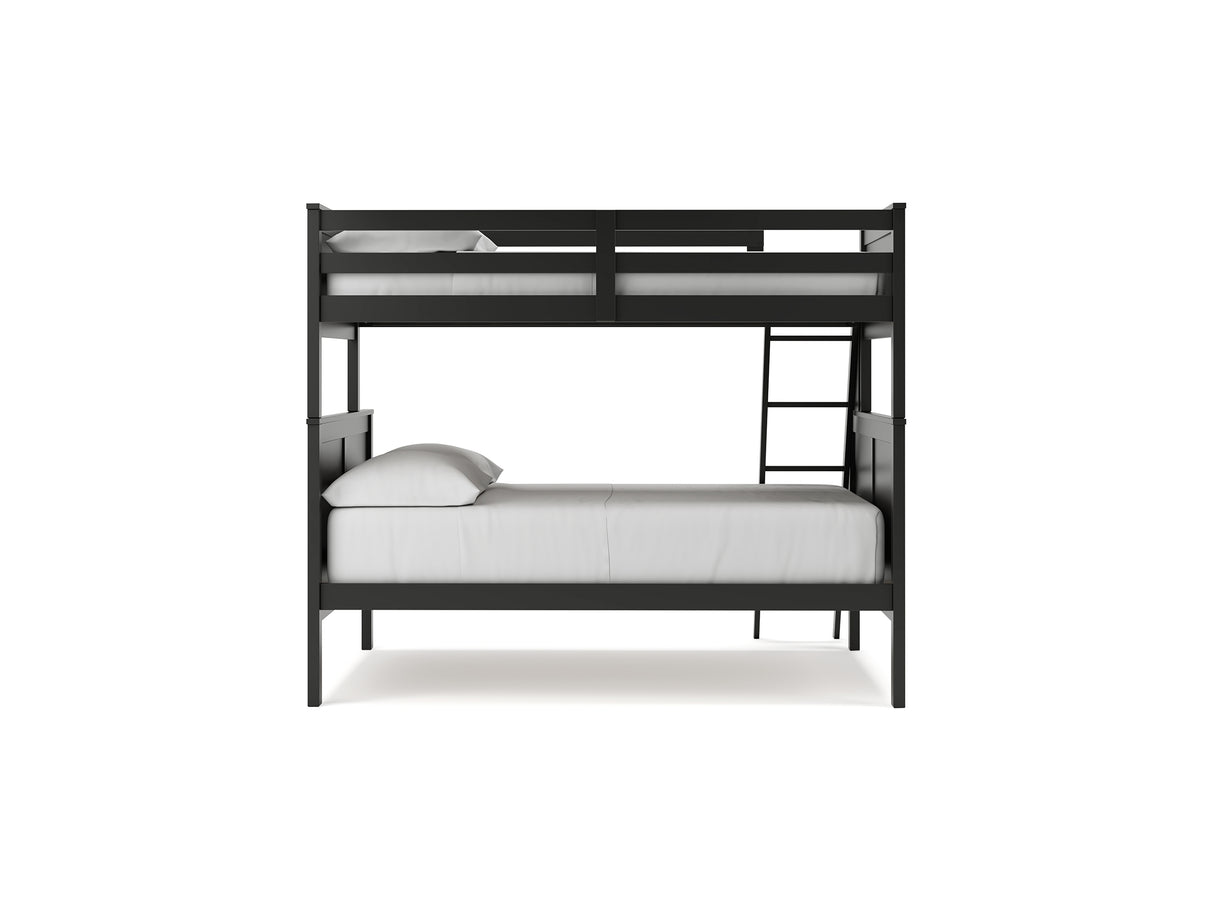 Nextonfort Black Twin Over Full Bunk Bed