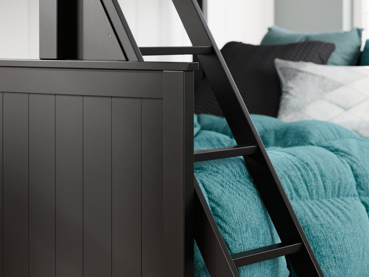 Nextonfort Black Twin Over Full Bunk Bed