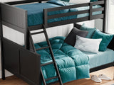 Nextonfort Black Twin Over Full Bunk Bed
