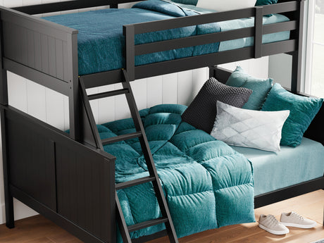 Nextonfort Black Twin Over Full Bunk Bed