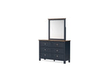 Landocken Brown/Blue Full Panel Headboard, Dresser And Mirror