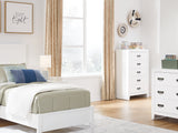 Binterglen White Twin Panel Bed, Dresser And Mirror