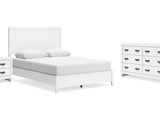 Binterglen White Queen Panel Bed, Dresser And Nightstand