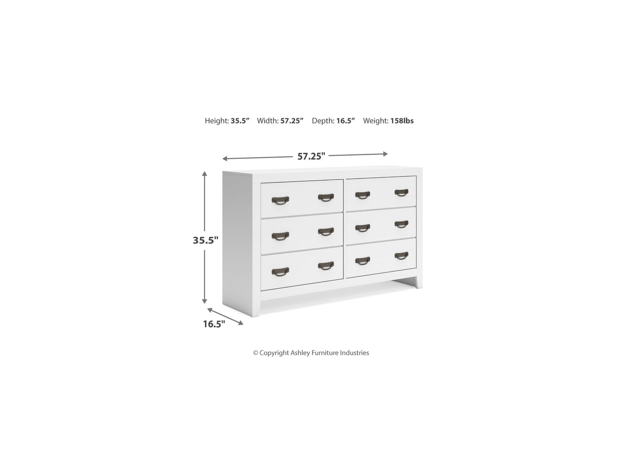 Binterglen White Queen Panel Bed, Dresser And Nightstand