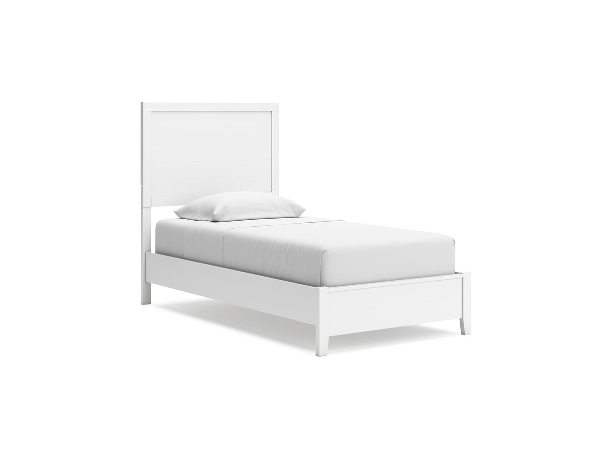 Binterglen White Twin Panel Bed, Dresser And Mirror