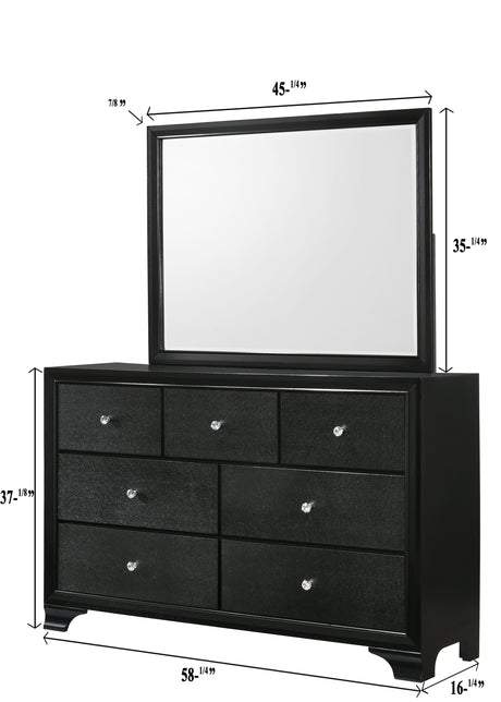 Micah Black Bedroom Mirror (Mirror Only)