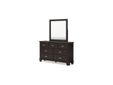 Covetown Dark Brown King Panel Bed, Dresser And Mirror
