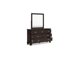 Covetown Dark Brown King Panel Bed, Dresser And Mirror