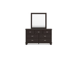Covetown Dark Brown Dresser And Mirror