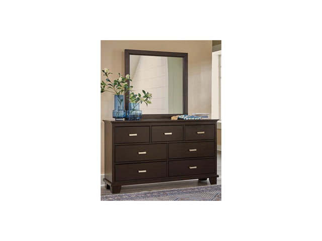 Covetown Dark Brown Dresser And Mirror