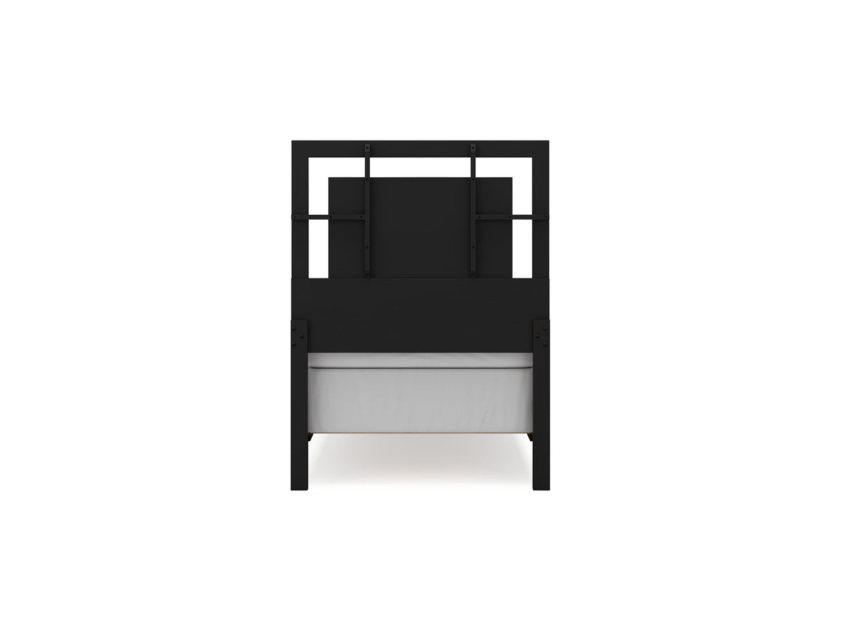 Covetown Dark Brown Twin Panel Bed, Dresser And Mirror