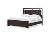 Covetown Dark Brown California King Panel Bed