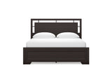 Covetown Dark Brown California King Panel Bed, Dresser And Mirror