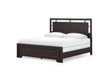 Covetown Dark Brown King Panel Bed, Dresser And Mirror