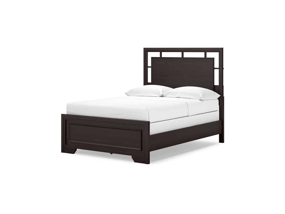 Covetown Dark Brown Full Panel Bed