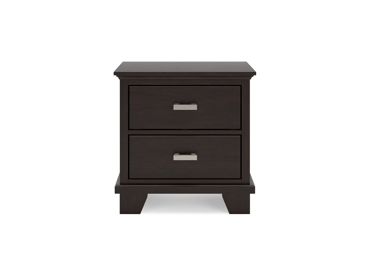 Covetown Dark Brown Queen Panel Bed, Dresser, Mirror And Nightstand