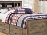 Trinell Brown Twin Bookcase Bed With 2 Storage Drawers