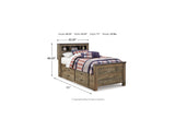 Trinell Brown Twin Panel Bed With Storage And Nightstand
