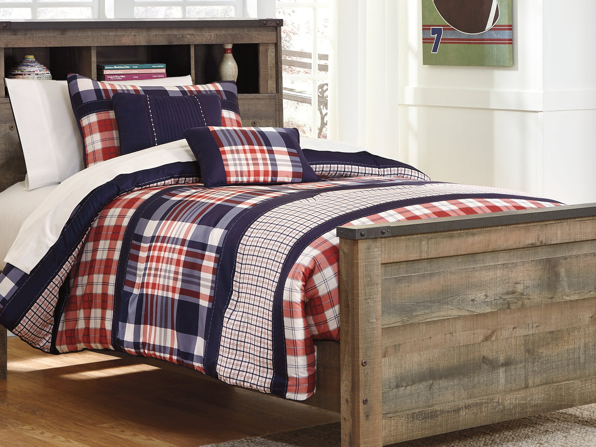 Trinell Brown Twin Bookcase Bed