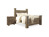 Trinell Brown Queen Poster Bed And Nightstand