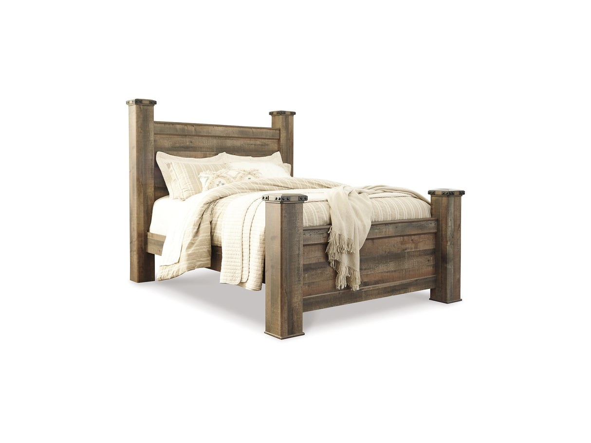 Trinell Brown Queen Poster Bed, Dresser, Mirror And Nightstand