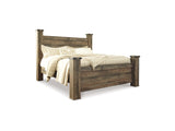 Trinell Brown King Poster Bed, Dresser, Mirror And Nightstand