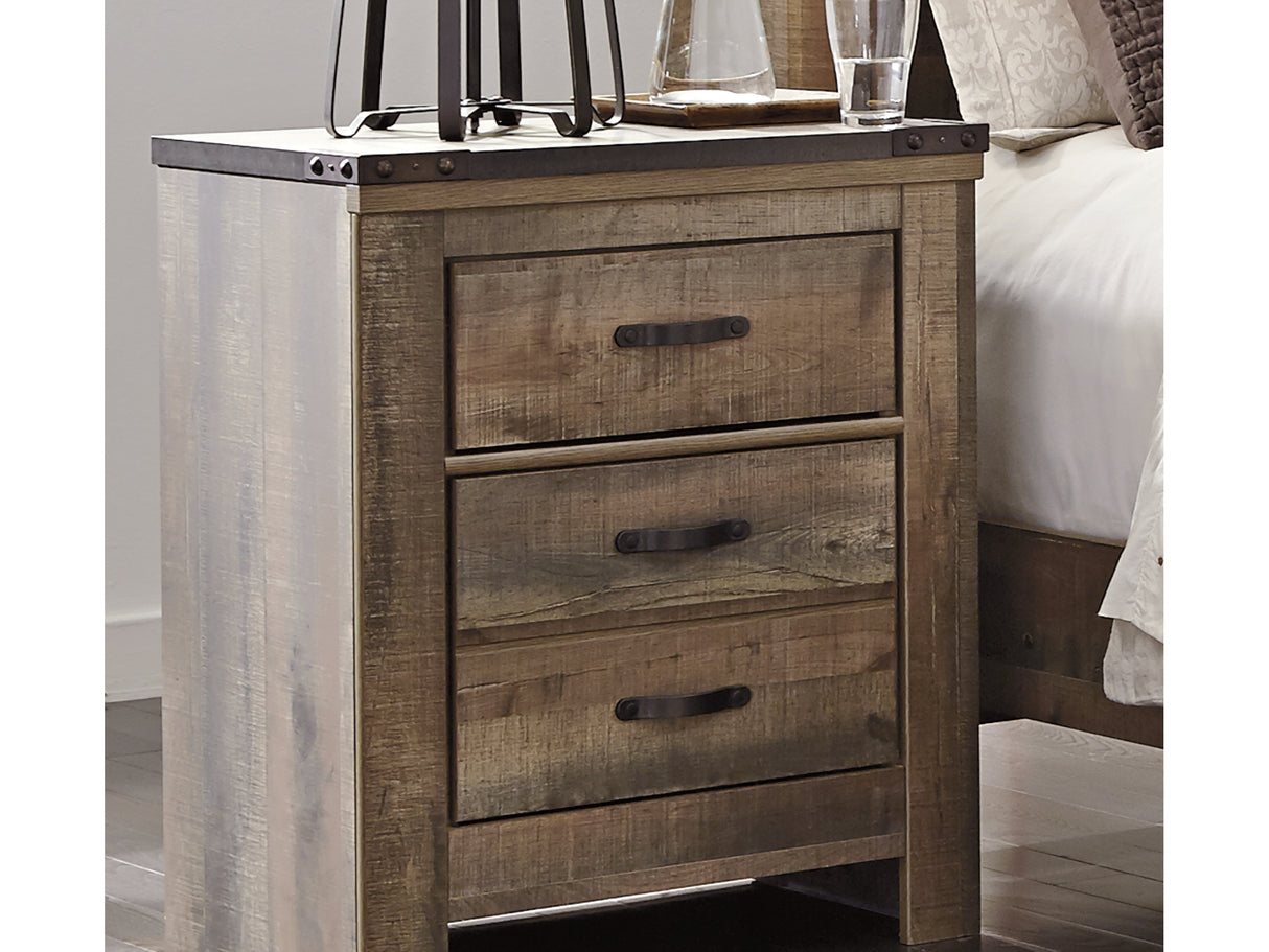 Trinell Brown King Poster Bed, Dresser, Mirror And Nightstand