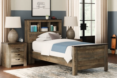 Trinell Brown Twin Bookcase Bed