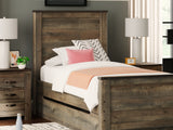 Trinell Brown Twin Panel Bed With 1 Large Storage Drawer