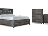 Caitbrook Gray Queen Storage Bed, Dresser, Chest And 2 Nightstands