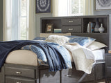 Caitbrook Gray King Storage Bed, Dresser And Nightstand