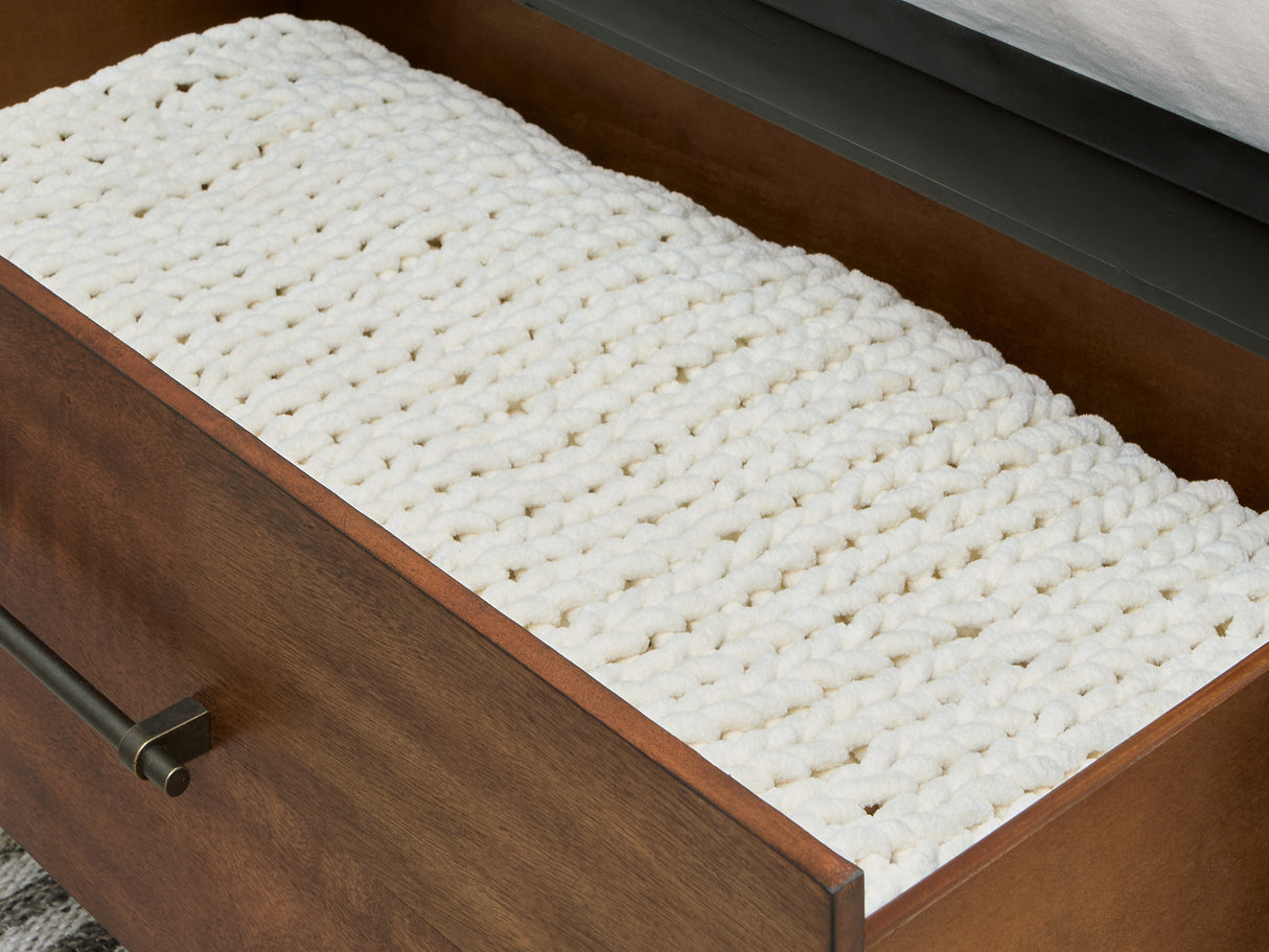 Kraeburn Brown/Black Queen Panel Storage Bed