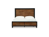 Kraeburn Brown/Black King Panel Storage Bed
