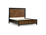Kraeburn Brown/Black Queen Panel Storage Bed