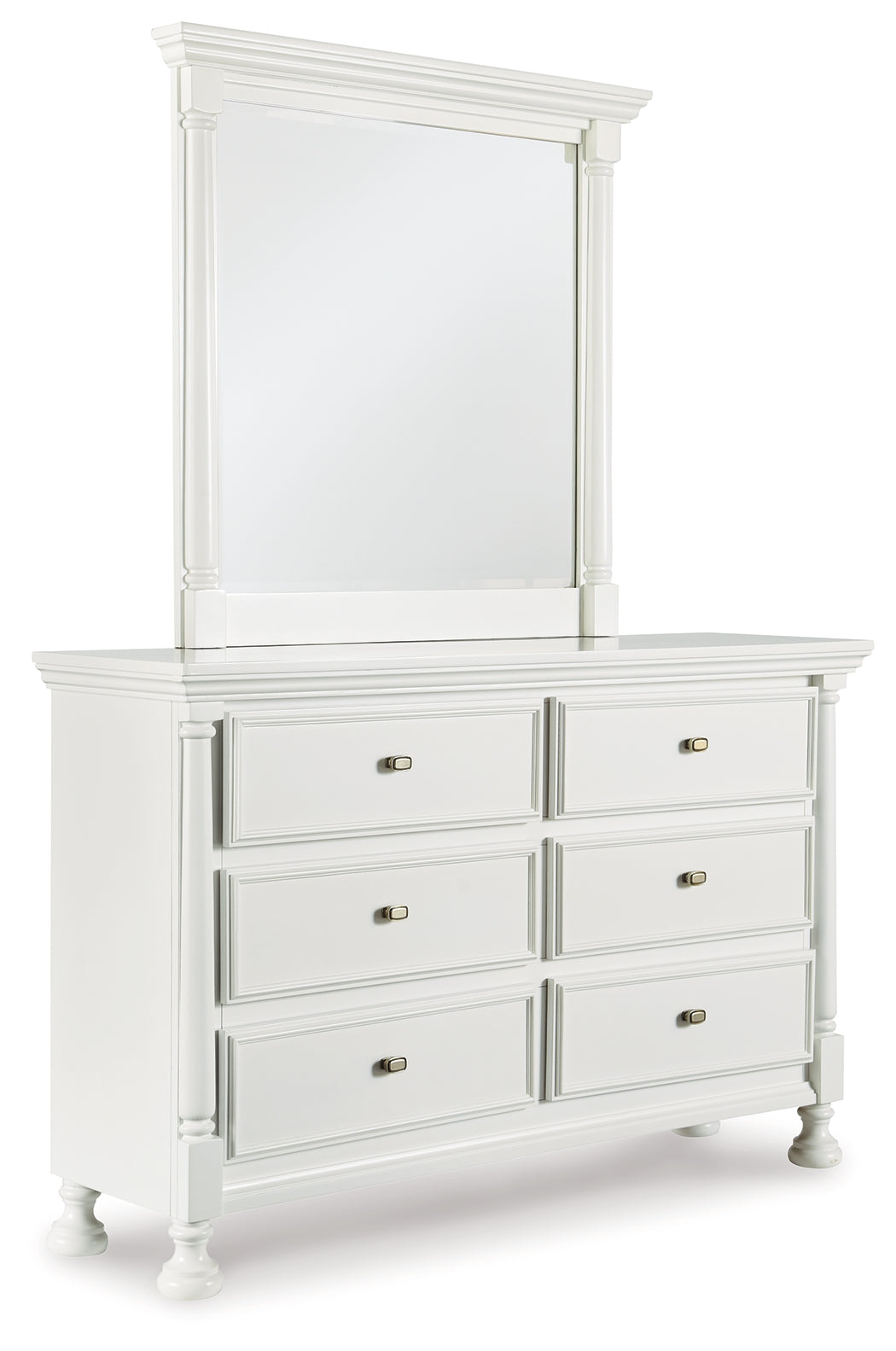 Kaslyn White Dresser And Mirror