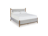 Lyncott Brown Queen Upholstered Panel Bed