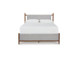 Lyncott Brown King Upholstered Bed, Dresser And Mirror