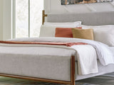 Lyncott Brown California King Upholstered Bed, Dresser And Mirror