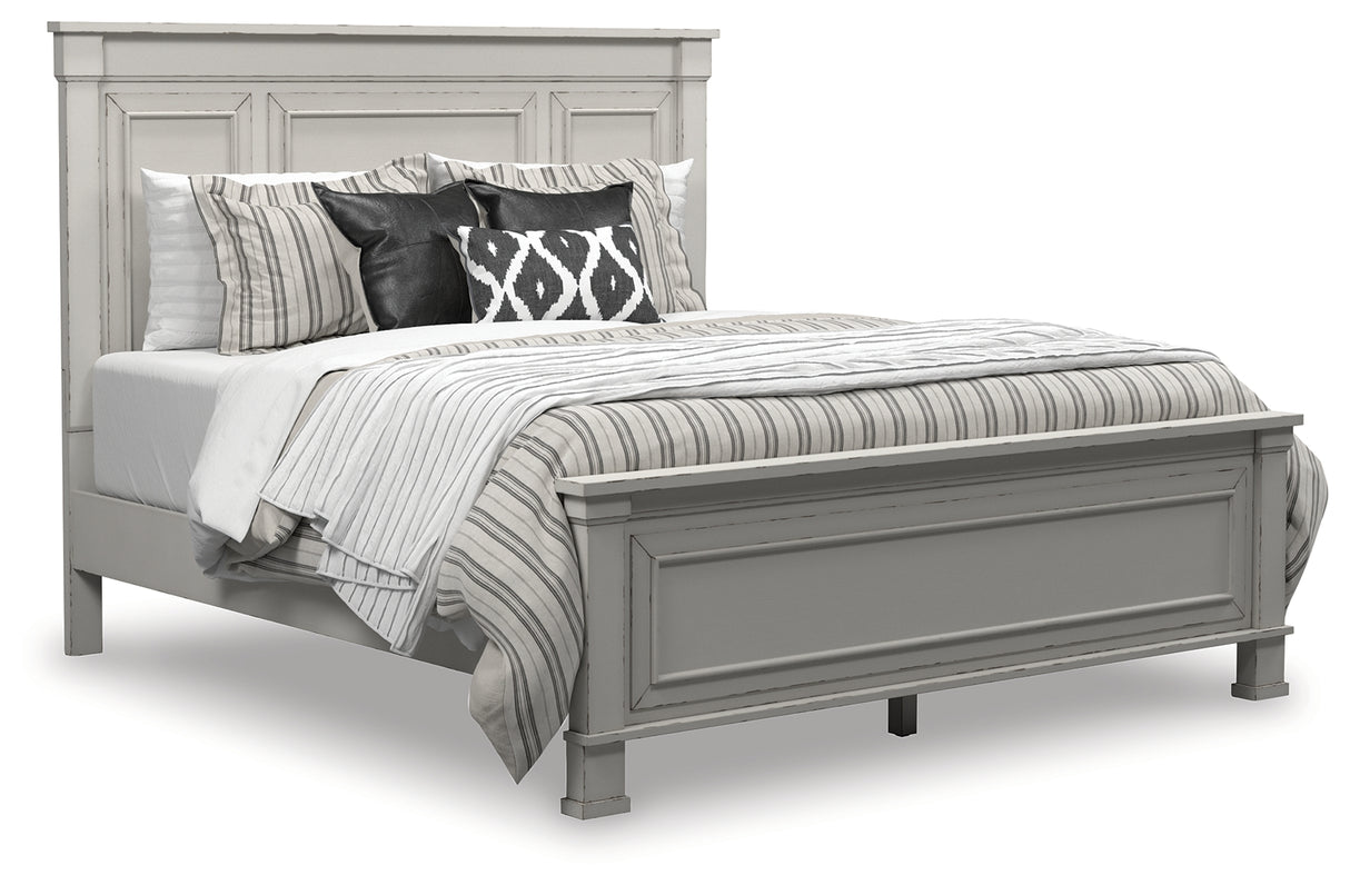 Jennily Whitewash Queen Panel Bed