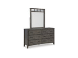 Montillan Grayish Brown Queen Panel Bed, Dresser And Mirror