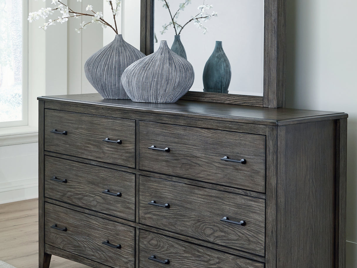 Montillan Grayish Brown Dresser And Mirror