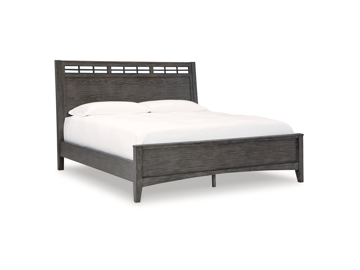 Montillan Grayish Brown King Panel Bed