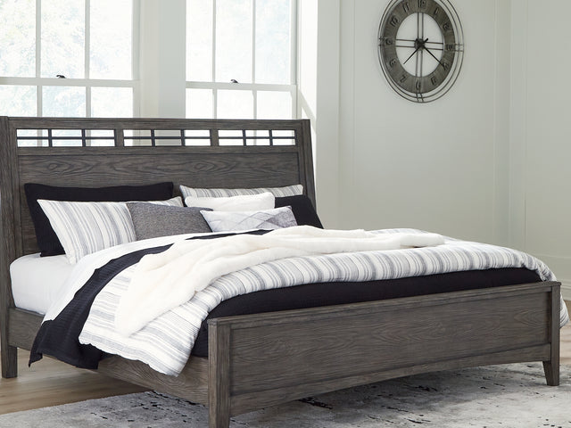 Montillan Grayish Brown California King Panel Bed