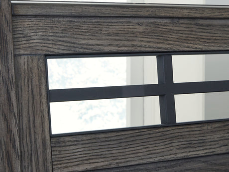 Montillan Grayish Brown Queen Panel Bed, Dresser And Mirror