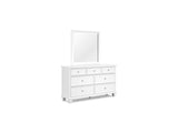 Fortman White Twin Panel Bed, Dresser And Mirror