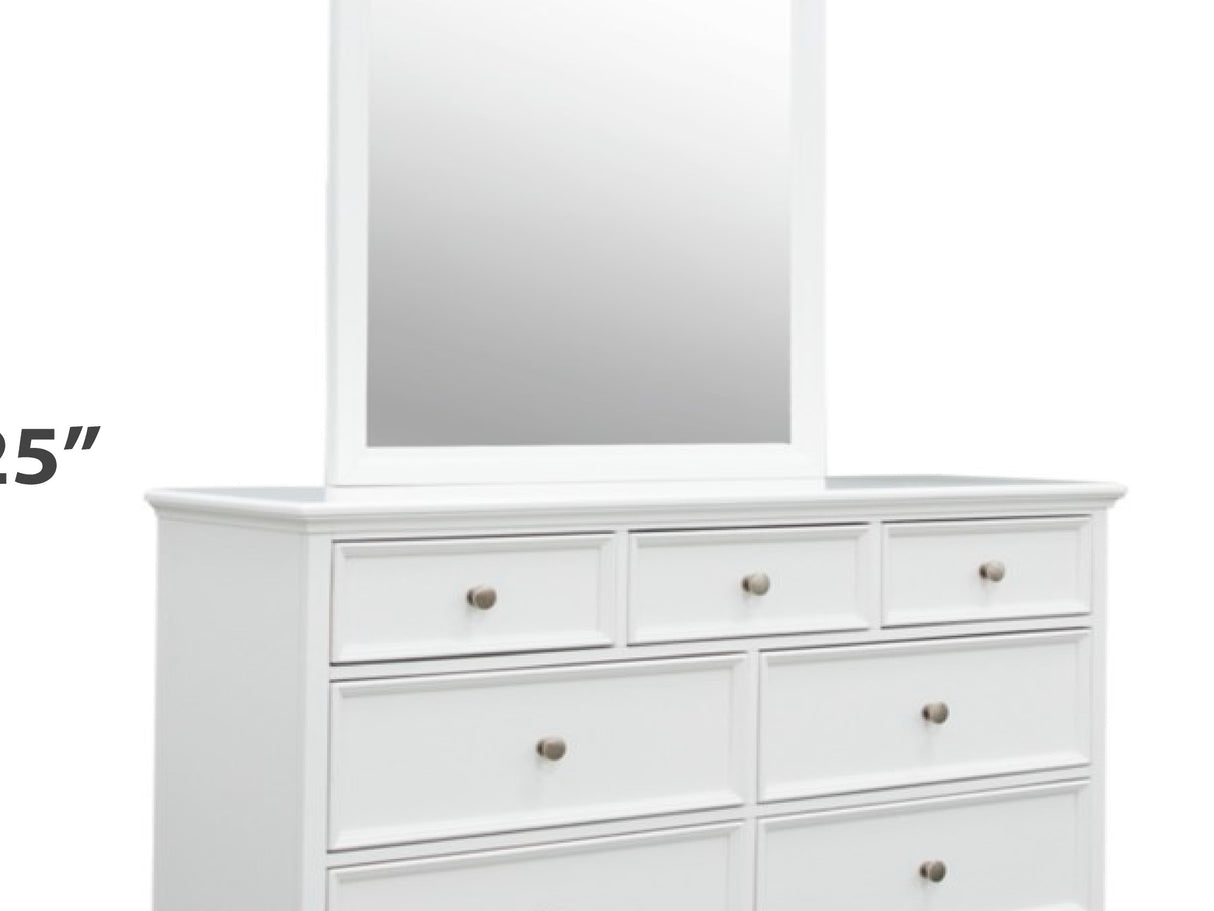 Fortman White Twin Panel Bed, Dresser And Mirror