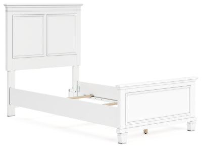 Fortman White Twin Panel Bed
