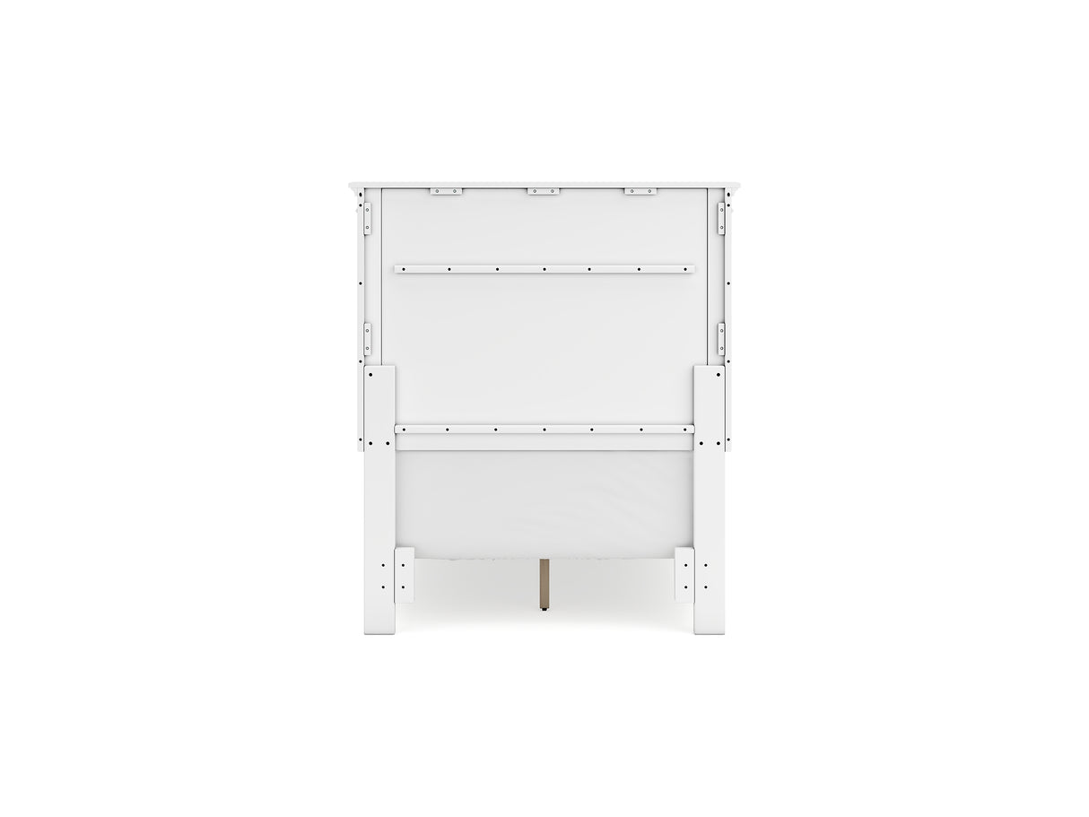 Fortman White Twin Panel Bed, Dresser And Mirror