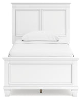 Fortman White Twin Panel Bed