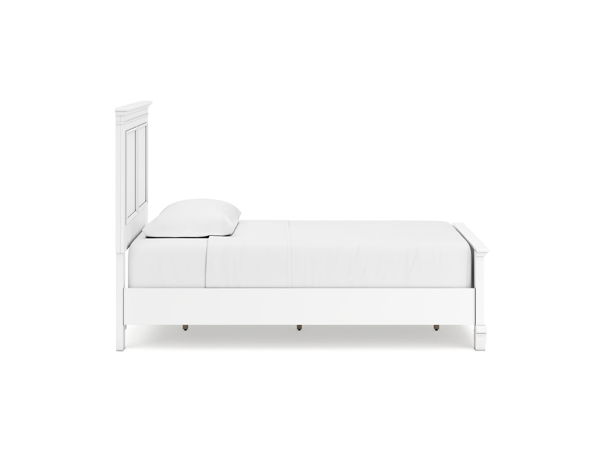 Fortman White Twin Panel Bed, Dresser And Mirror